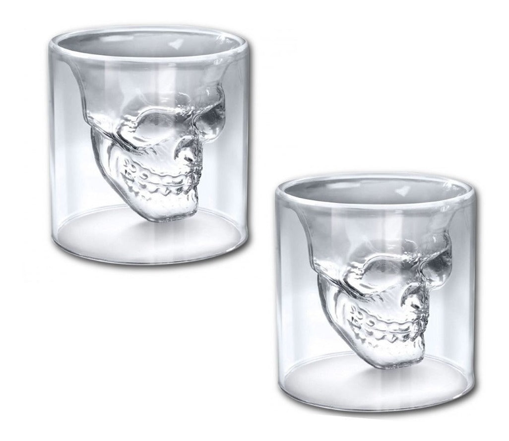 Imagen Vaso de Vidrio 3D Calavera Set x 2 1