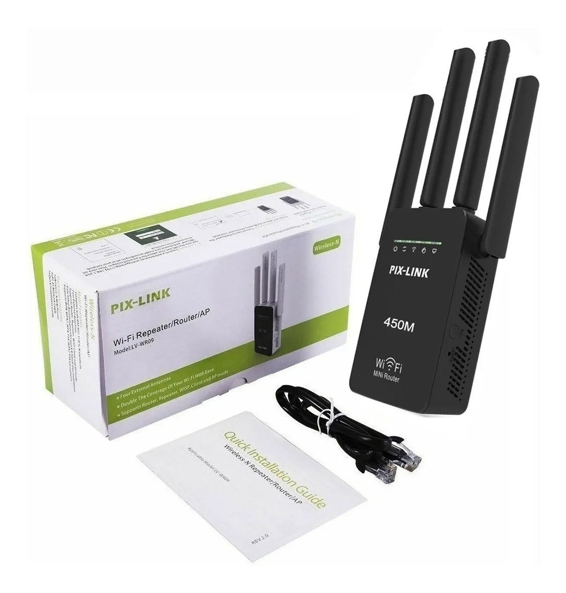 Imagen Repetidor Wifi 4 Antenas Pix-Link LV-WR09 1