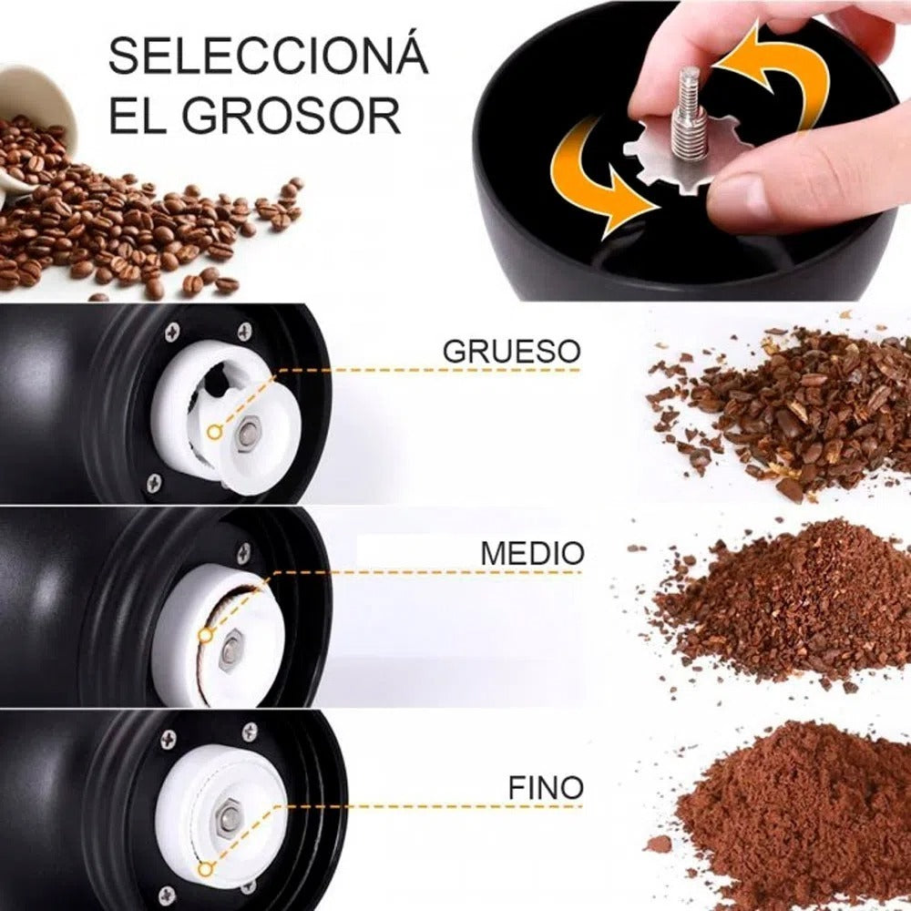 Imagen Molino de Café Manual con Vidrio y Doble Recipiente 4