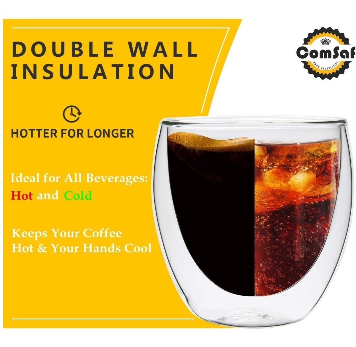 Imagen Shot Taza Doble Pared Vidrio 60ml x2 3