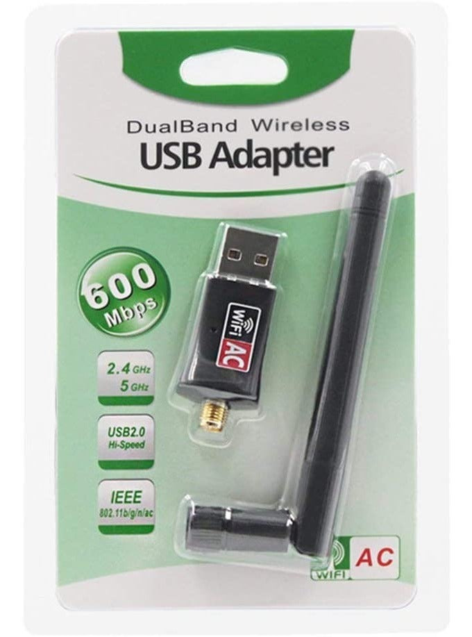 Imagen Receptor Wifi USB Doble Banda 600Mbps 3
