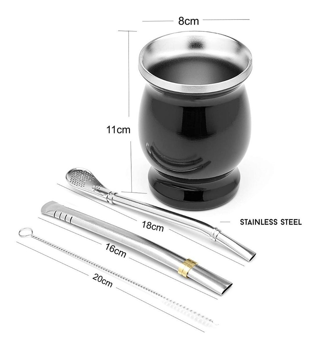 Imagen Vaso Yerba Mate Acero Inoxidable con Accesorios 4