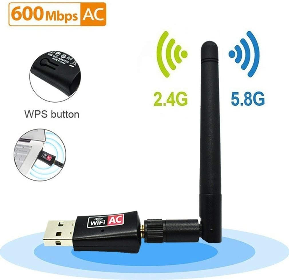 Imagen Receptor Wifi USB Doble Banda 600Mbps 6