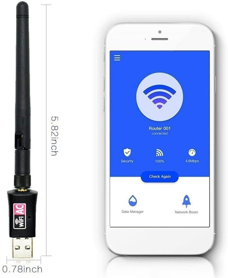 Imagen Receptor Wifi USB Doble Banda 600Mbps 5