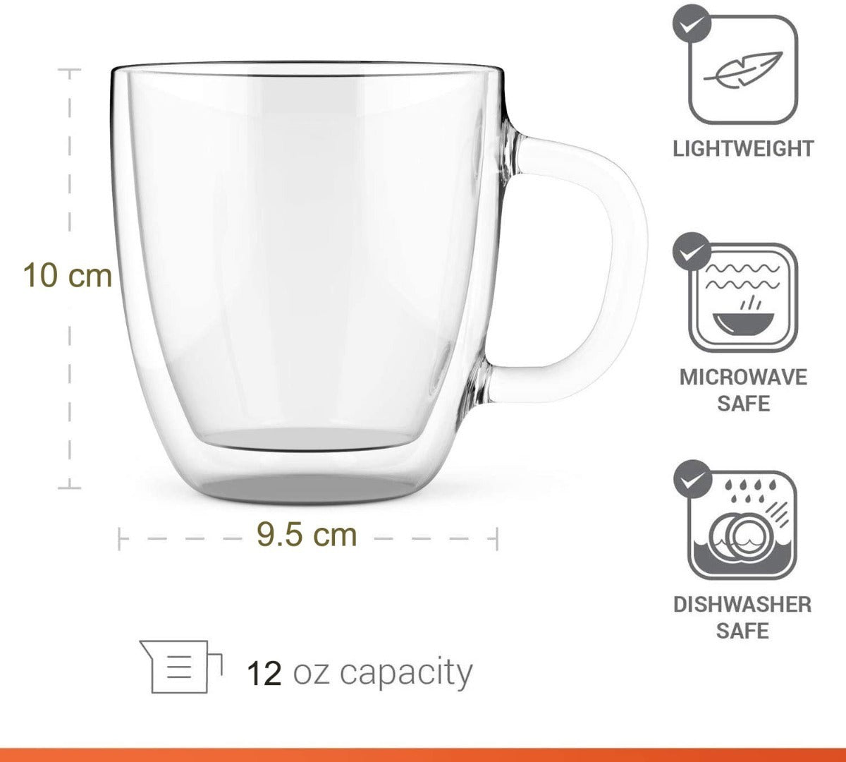 Imagen Taza Doble Pared Borosilicato 350ml X 2 2