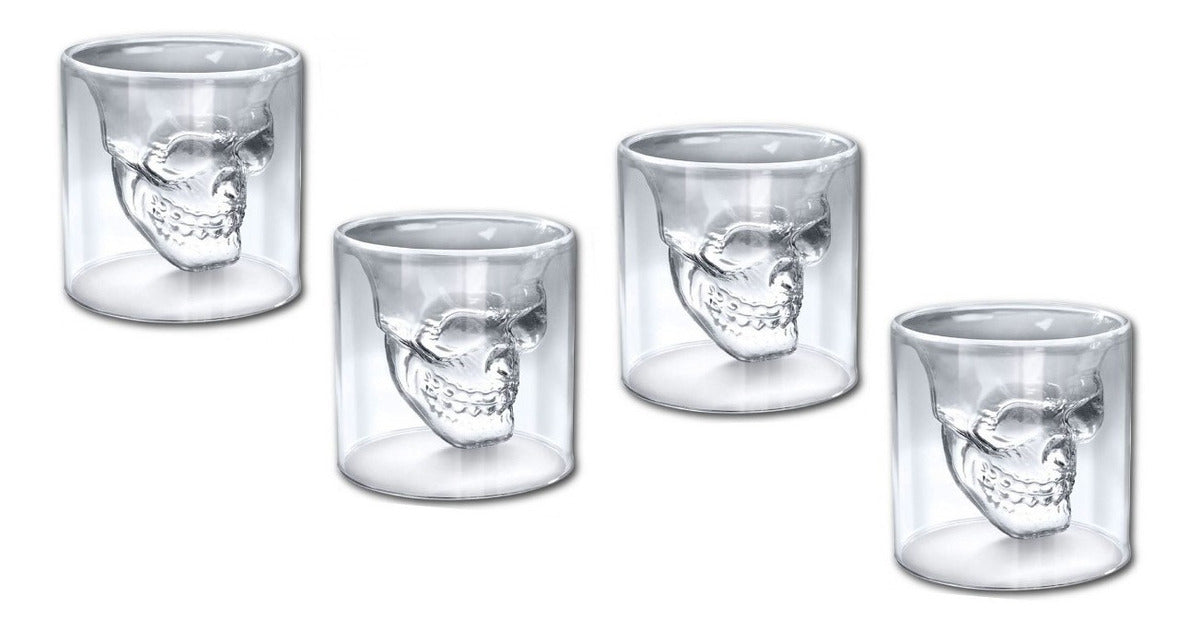 Imagen Copa de Cristal Calavera Set x4 150ml 1