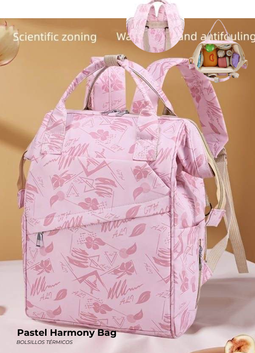 Pañalera Pastel Harmony Bag Con Bolsillos Térmicos